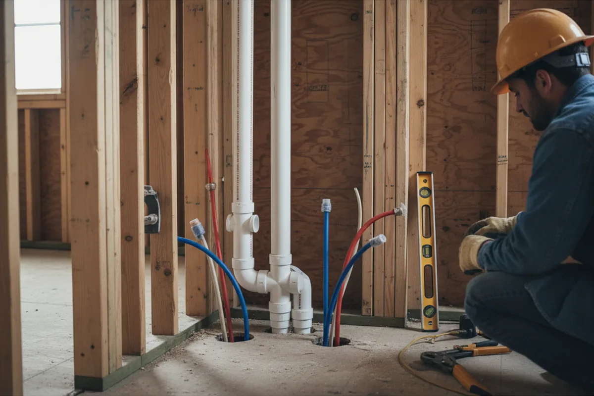 Drain and supply rough-in during Toilet Repair and Installation in Inwood